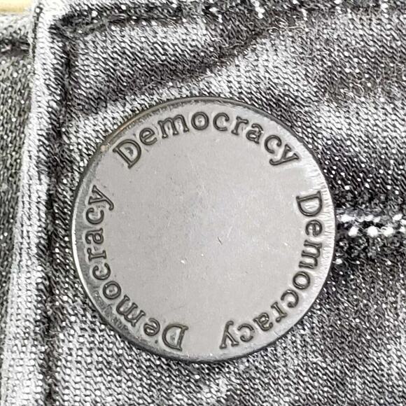 Democracy Jeans Womens Size 16 Gray Wash Ab Technology Skinny High Rise Raw Hem - Picture 10 of 11